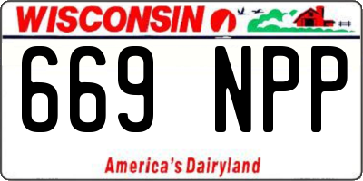 WI license plate 669NPP