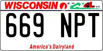 WI license plate 669NPT
