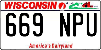 WI license plate 669NPU