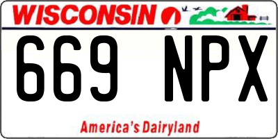 WI license plate 669NPX