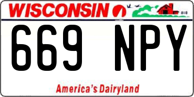 WI license plate 669NPY