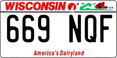 WI license plate 669NQF