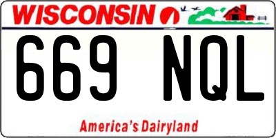 WI license plate 669NQL