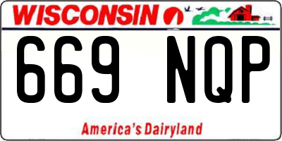WI license plate 669NQP
