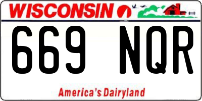 WI license plate 669NQR