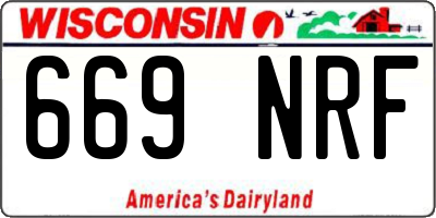 WI license plate 669NRF