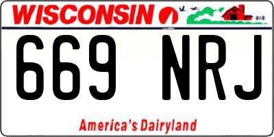 WI license plate 669NRJ