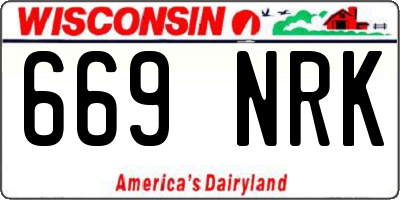 WI license plate 669NRK