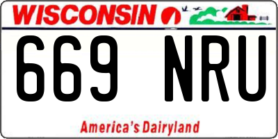 WI license plate 669NRU