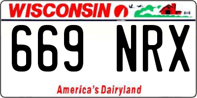 WI license plate 669NRX