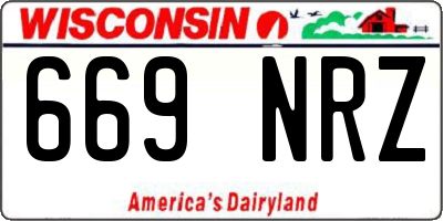 WI license plate 669NRZ