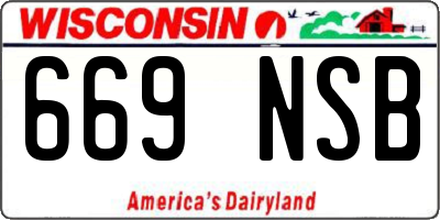 WI license plate 669NSB
