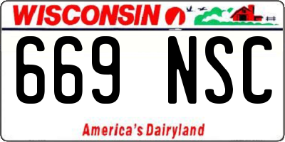 WI license plate 669NSC