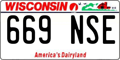 WI license plate 669NSE