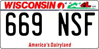 WI license plate 669NSF