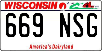 WI license plate 669NSG