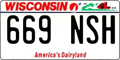 WI license plate 669NSH