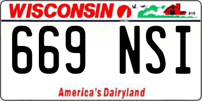 WI license plate 669NSI