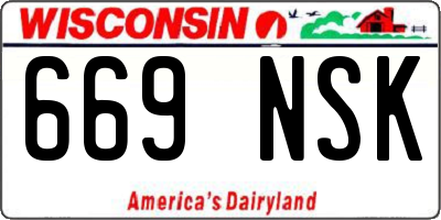 WI license plate 669NSK