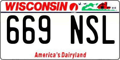 WI license plate 669NSL