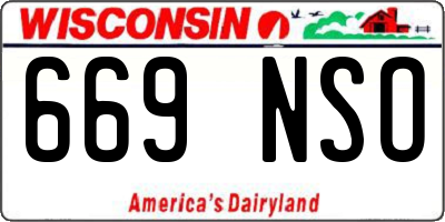 WI license plate 669NSO