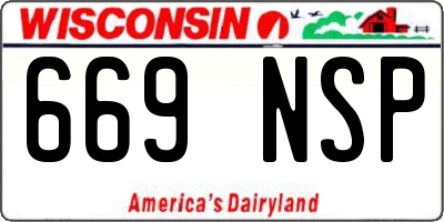 WI license plate 669NSP