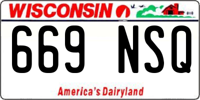 WI license plate 669NSQ