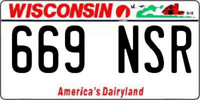 WI license plate 669NSR