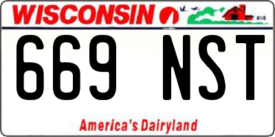 WI license plate 669NST