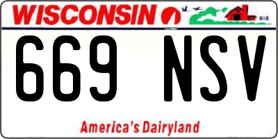 WI license plate 669NSV