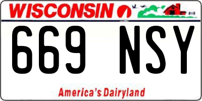 WI license plate 669NSY