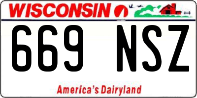 WI license plate 669NSZ