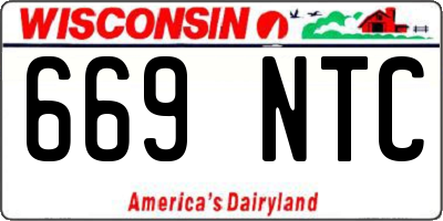 WI license plate 669NTC