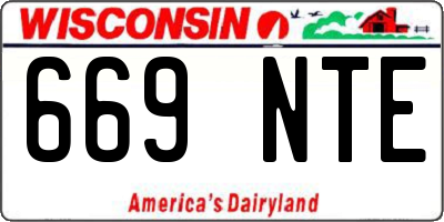 WI license plate 669NTE