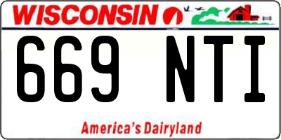 WI license plate 669NTI
