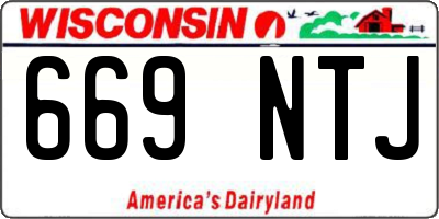WI license plate 669NTJ