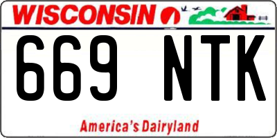 WI license plate 669NTK
