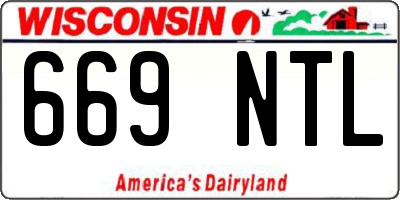 WI license plate 669NTL