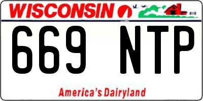 WI license plate 669NTP