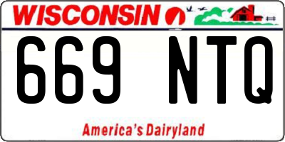 WI license plate 669NTQ