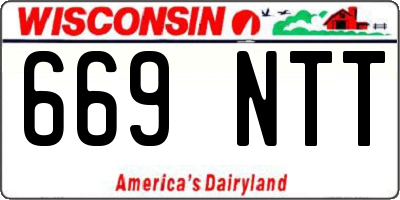 WI license plate 669NTT