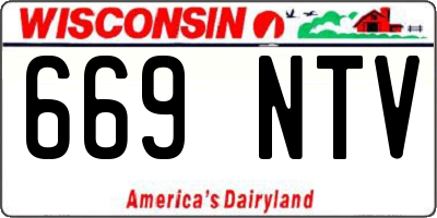 WI license plate 669NTV