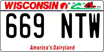 WI license plate 669NTW