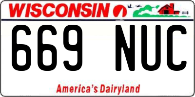 WI license plate 669NUC