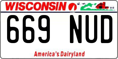 WI license plate 669NUD