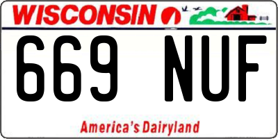 WI license plate 669NUF