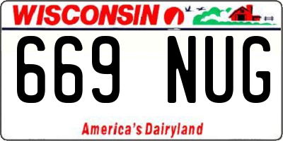 WI license plate 669NUG