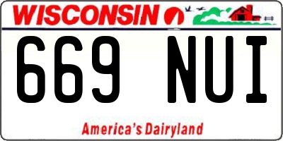 WI license plate 669NUI
