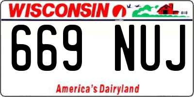 WI license plate 669NUJ