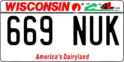 WI license plate 669NUK